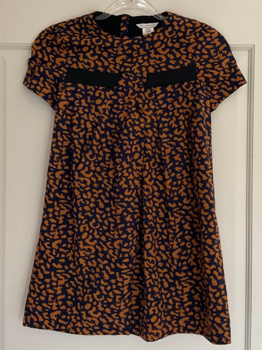 Little Marc Jacobs Orange & Navy Patterned Dress Girls Size 10